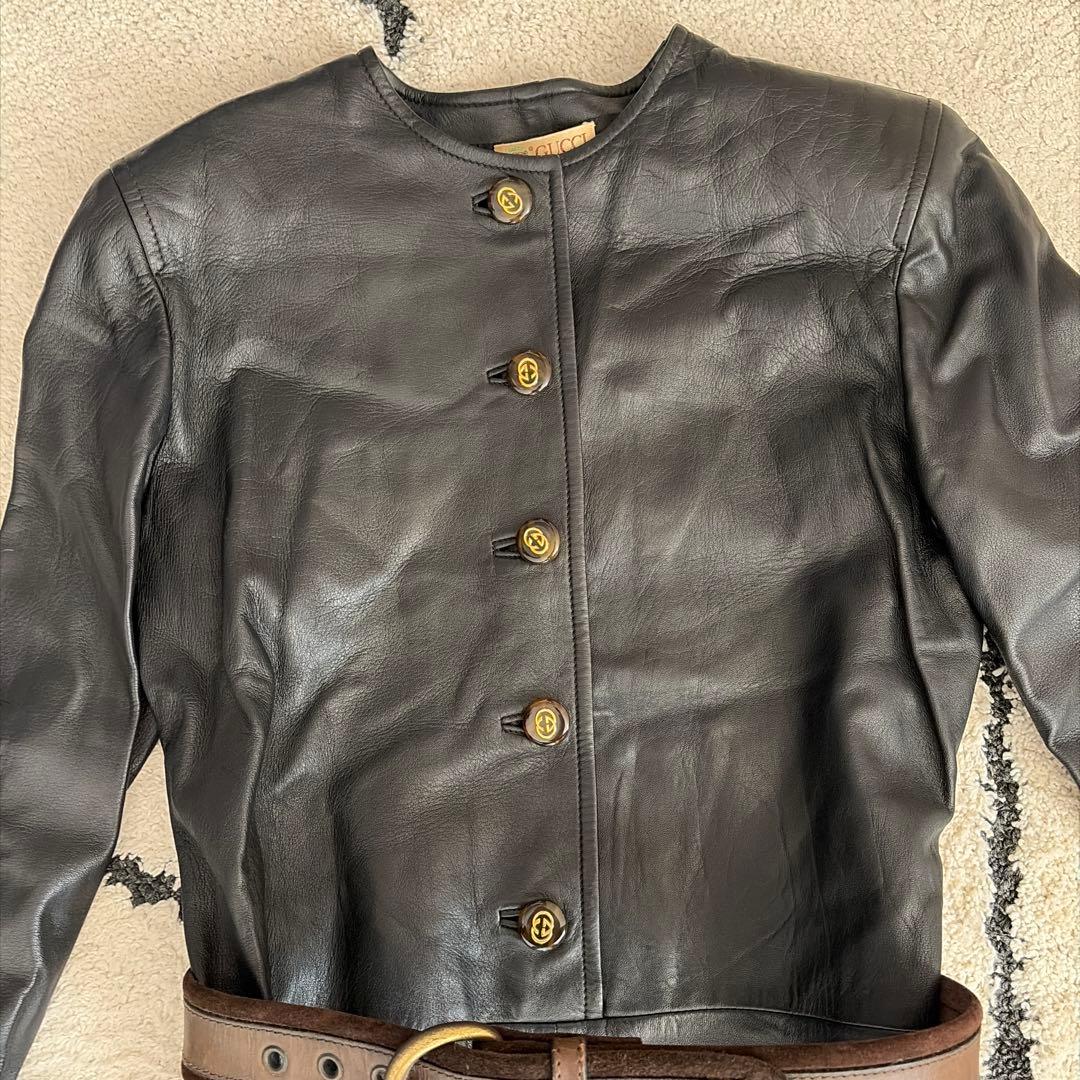 GUCCI レザー ワンピース 38