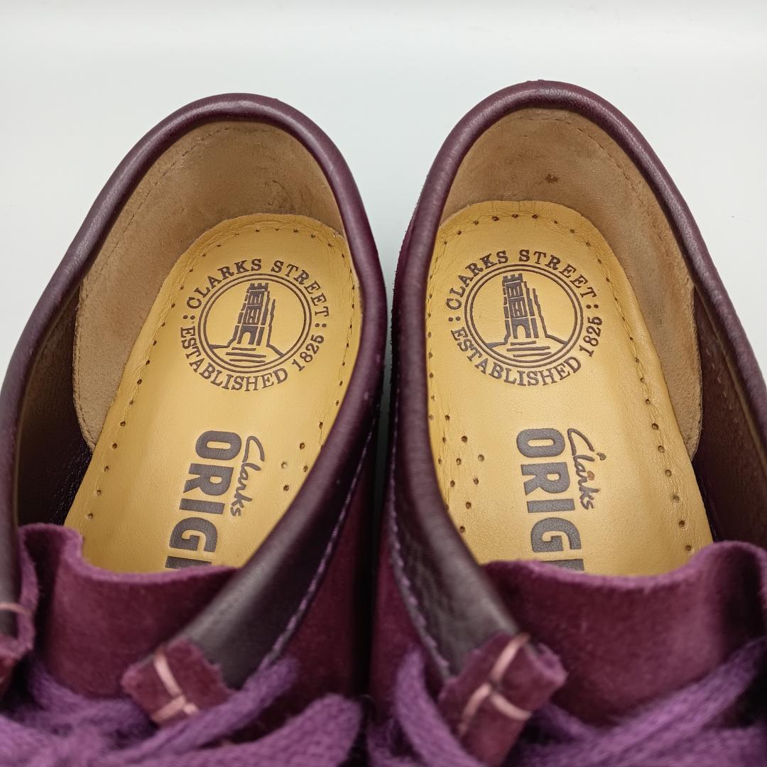 【美品】Clarks クラークス ワラビー スエード モカシン 紫 23.0㎝