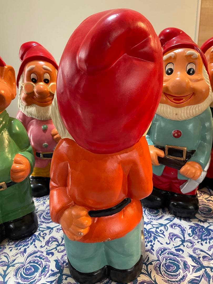 未使用品 七人の小人 陶器の置物
