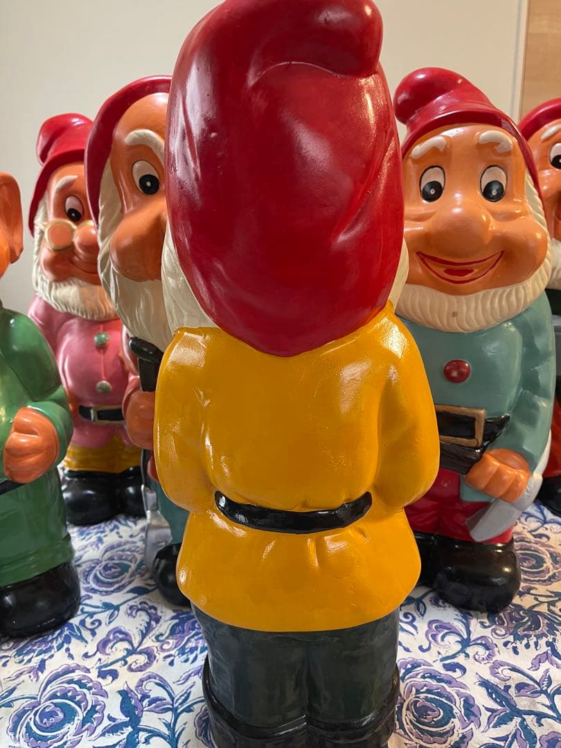 未使用品 七人の小人 陶器の置物