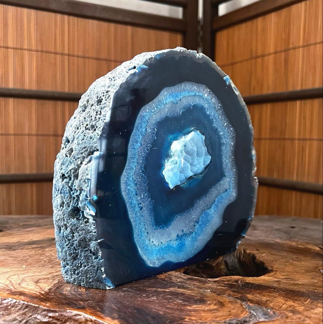 天然石 瑪瑙 ブルー メノウ 観賞石