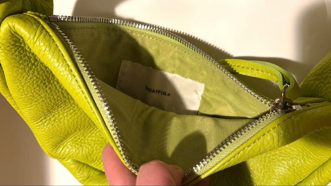 TODAYFUL Leather Wrap Bag ライムグリーン