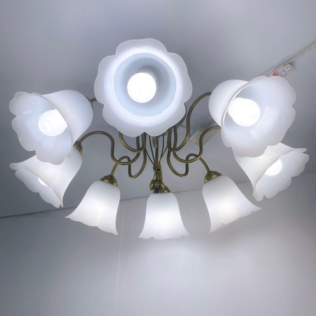 【美品】コイズミ AAN485995 アンティーク 8灯シャンデリア 照明器具