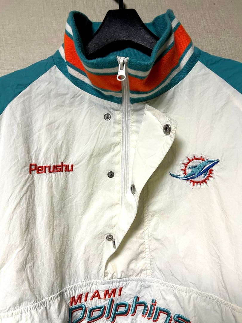 Perushu × NFL コラボナイロンスタンドネックアノラックブルゾン　完売