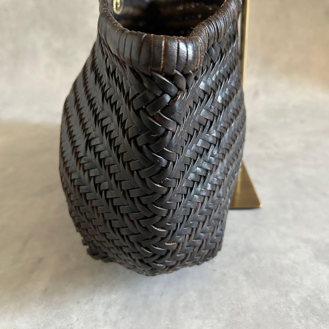 美品ドラゴンDragon メッシュバッグトートバッグレザー肩掛けダークブラウン