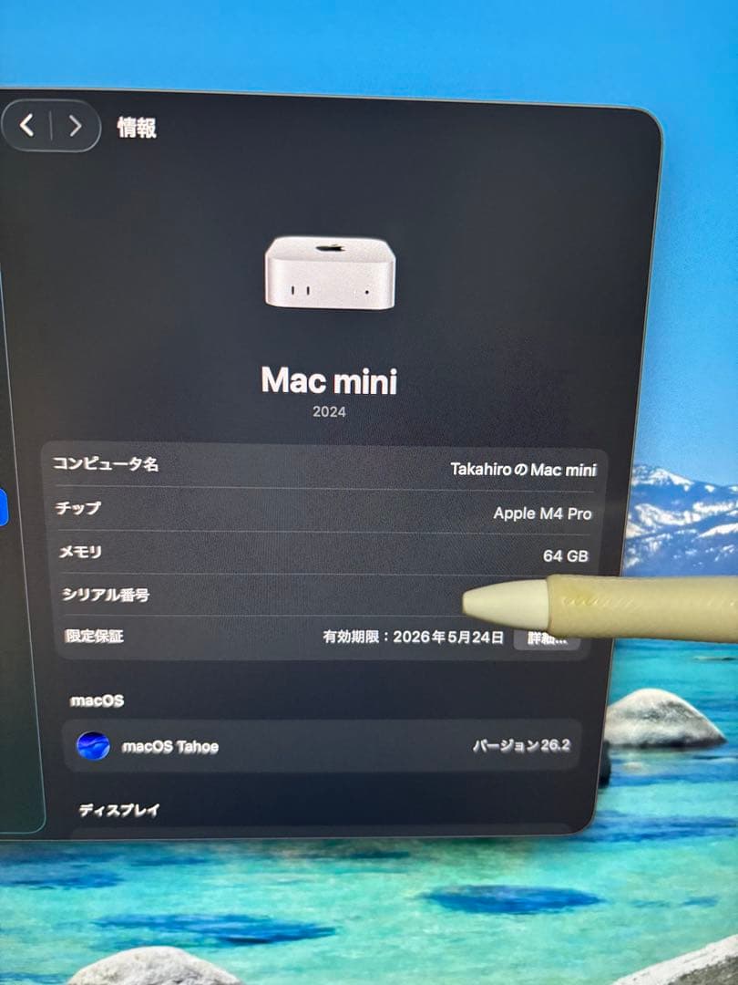 Apple Mac mini M4 Pro 64GBメモリー