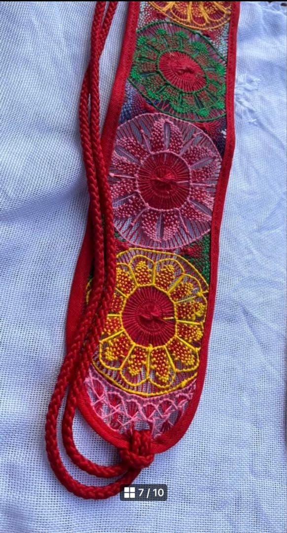 3点おまとめmuse museニャンドゥティ伝説織物　帽子とベルト2点