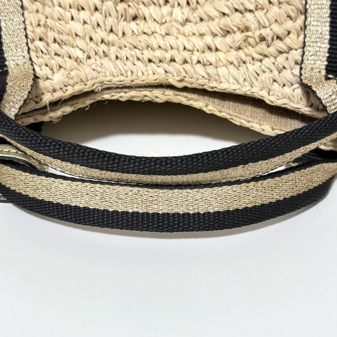 【極美品】VIOLAd'ORO ラフィア かごバッグ トートバッグ ラメハンドル