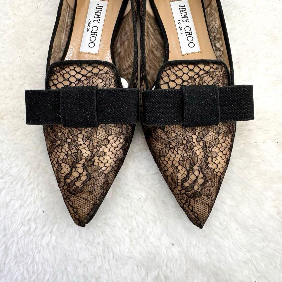 JIMMY CHOO GALA フラットシューズ リボン レース　ジミーチュウ