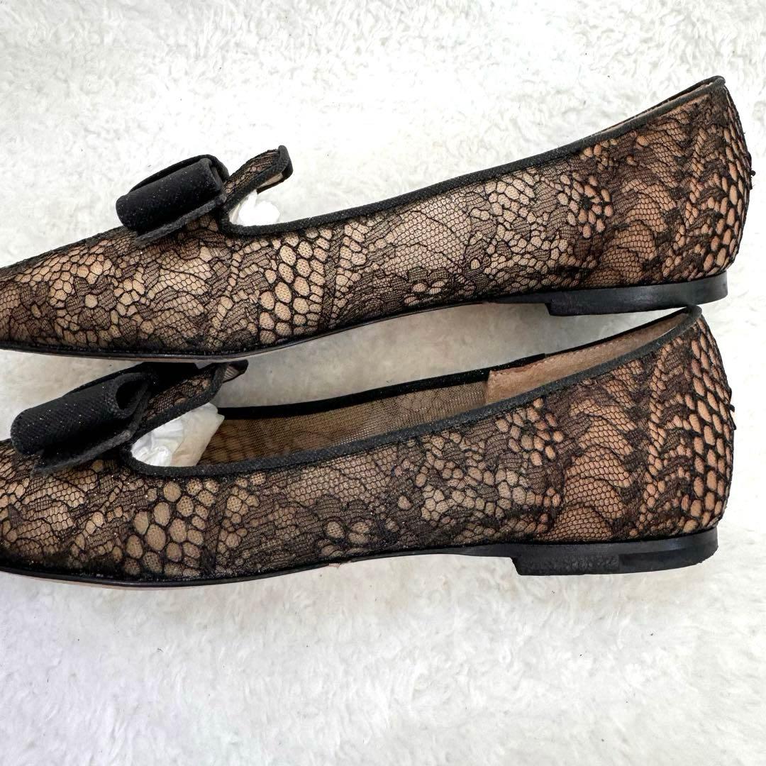 JIMMY CHOO GALA フラットシューズ リボン レース　ジミーチュウ