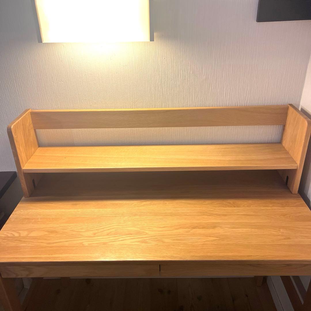 無印良品 木製デスク(引き出し➕本棚付き) オーク材