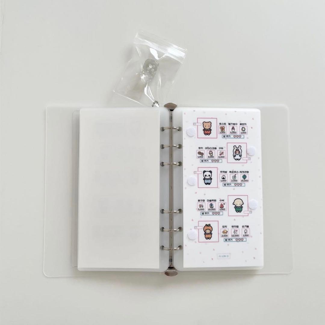恵美　韓国　バインダー　カバー　貯金　現金管理　リボン　プレート　リフィル