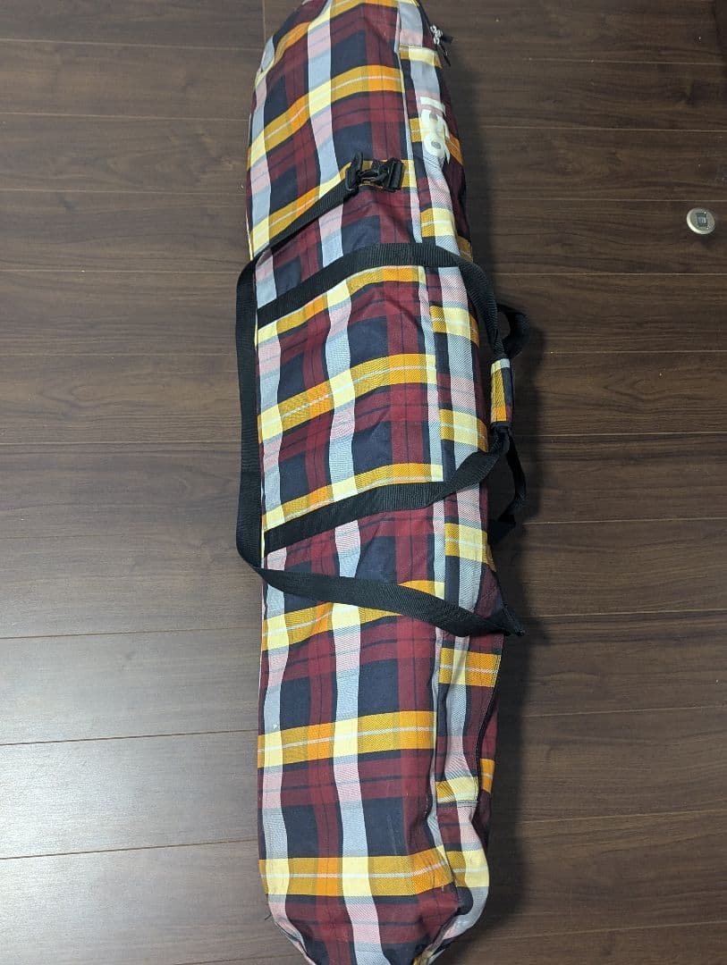 Burton 156スノーボードケース　バッグ　チェック柄　レッド　赤　イエロー