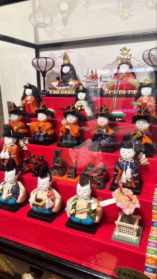 雛人形　オルゴール付ケース入五段飾り　江戸木目込