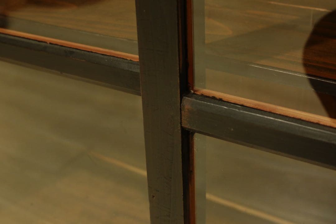 【アンティーク】ガラス戸収納棚