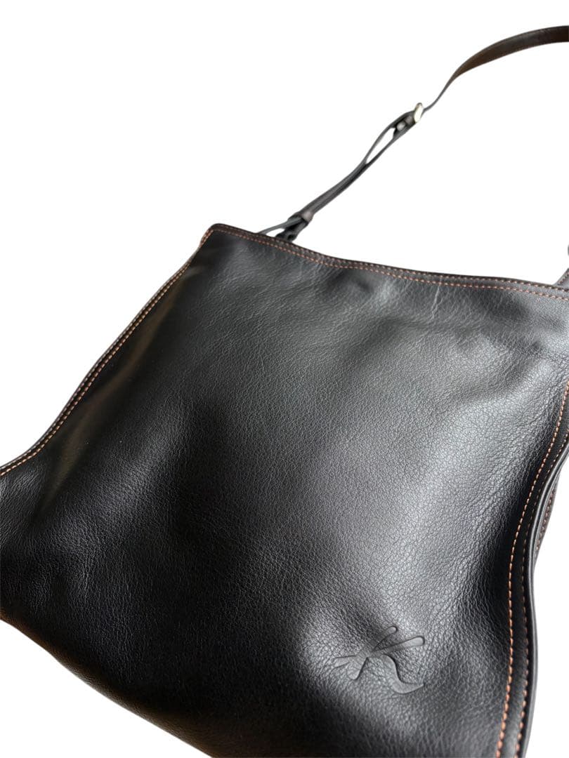 ✨極美品✨Kitamura キタムラ 本革 レザーショルダーブラック黒　スクエア