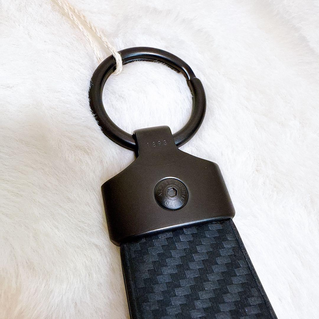 新品 未使用品✨ ダンヒル キーホルダー レザー カーボン調 ブラック