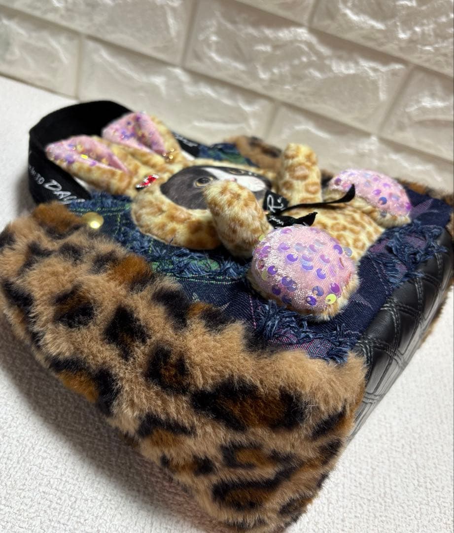 黒*こ様 コヤンイサムチョン　ハンドメイド　ミニファートートバッグ　ピンクうさち