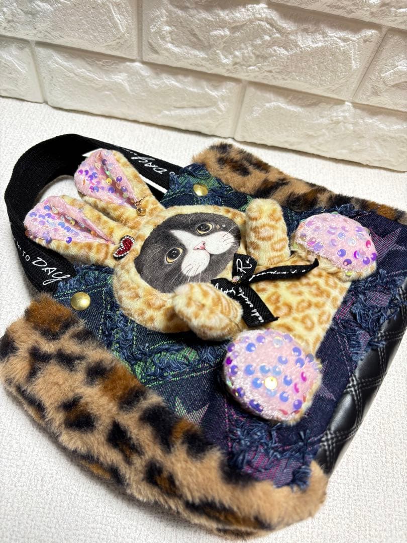 黒*こ様 コヤンイサムチョン　ハンドメイド　ミニファートートバッグ　ピンクうさち