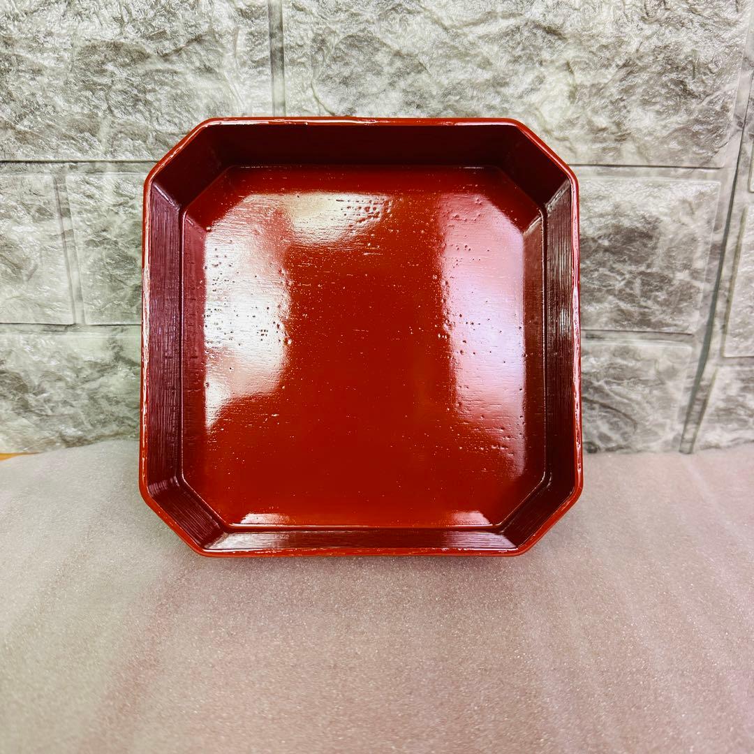 【茶道具　菓子器】縁高重　漆塗り　花鳥　中村湖彩作　5客