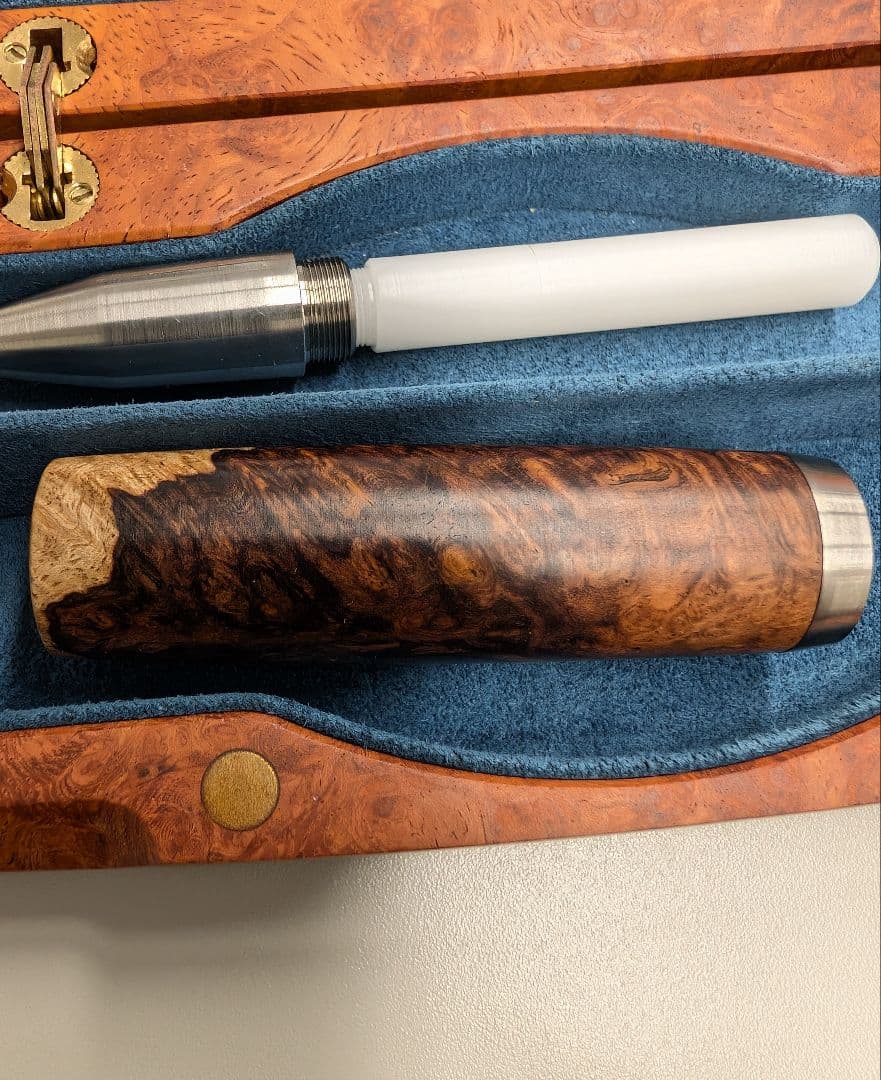 カ*ン様 工房楔　ローズウッド瘤紅白クローズドエンド楔 コンプロット花梨　ペンカ