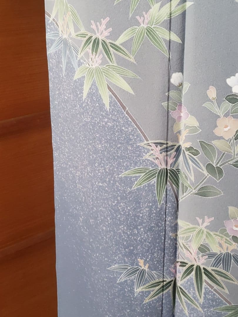 【着物・帯セット＊】清楚な小付けの訪問着　水色　グレー　スモールサイズ　正絹