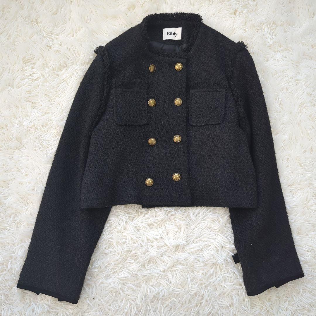 Bibiy. ELISA TWEED JACKET　ツイードジャケット 金ボタン