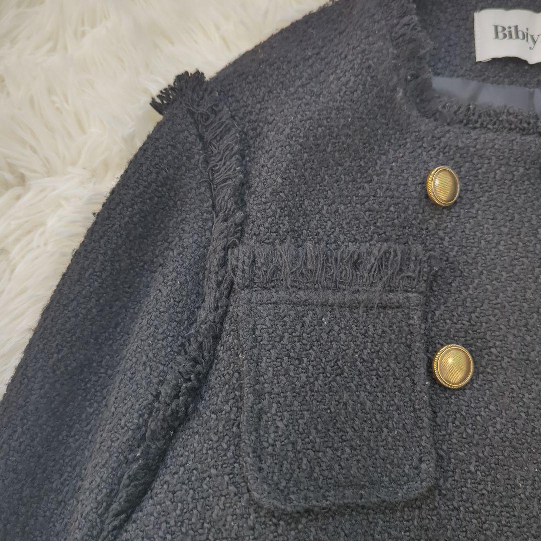 Bibiy. ELISA TWEED JACKET　ツイードジャケット 金ボタン