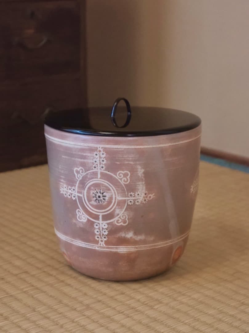 清水日呂志　御本狂言袴　水指　茶道具　箱付　時代物　Q2360