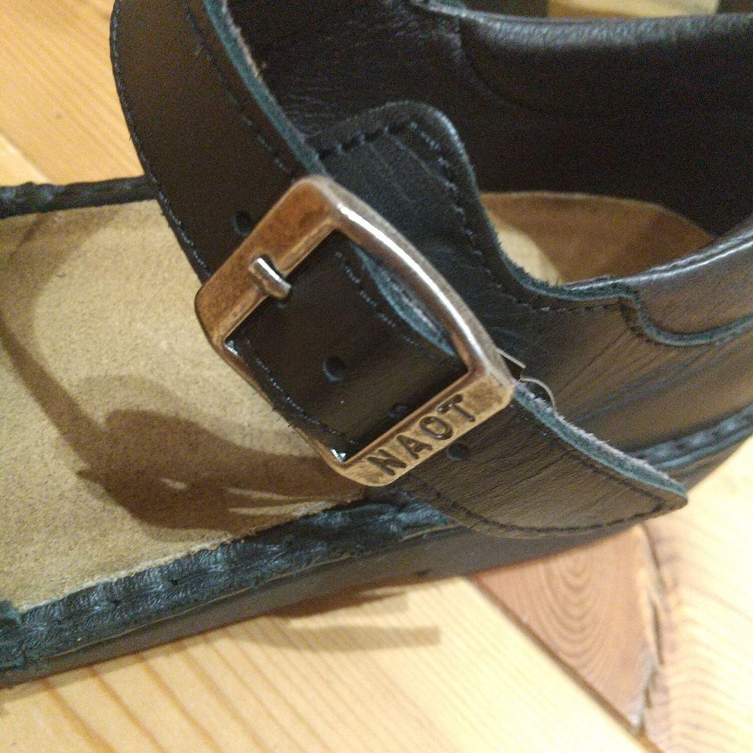 専用 黒 レザー フラットシューズ ナオト オルガ 37 オケージョン