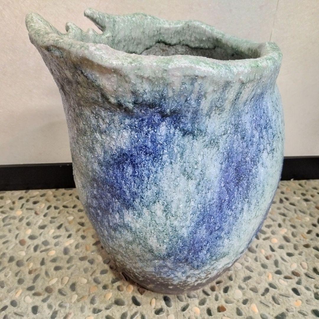 値下げ【新品・未使用】清流　傘立　へちもん　信楽焼　インテリア　鉢カバー　壺