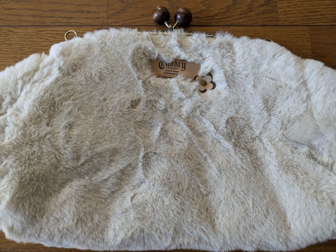 ●チャコ籠用ミナペルホネン風鳥花がま口あけび山葡萄かごバッグフェイクファー