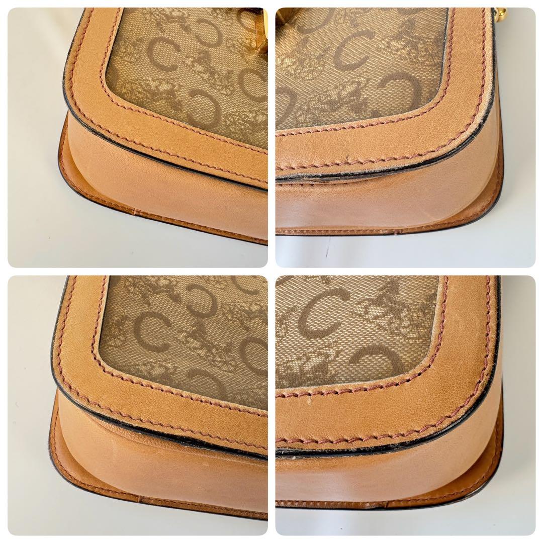 セリーヌ　Cマカダム ショルダーバッグ 馬車金具 ゴールド金具 ブラウン