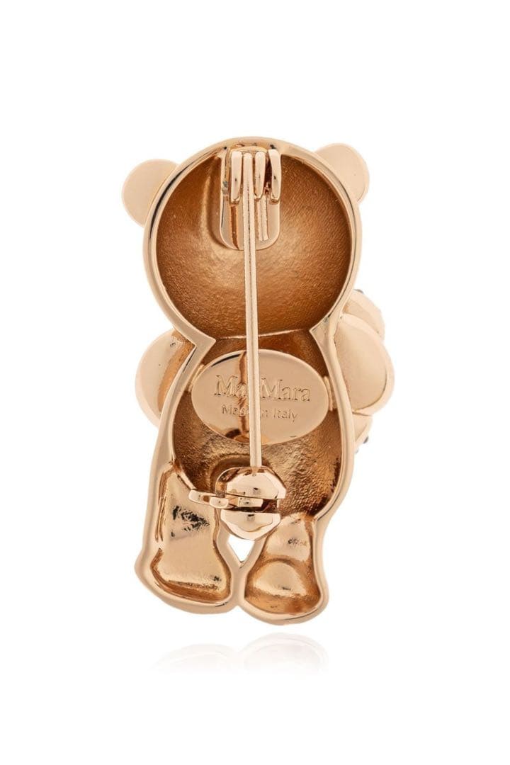 Max Mara 2026SS ブローチ クマ ラインストーン ゴールド