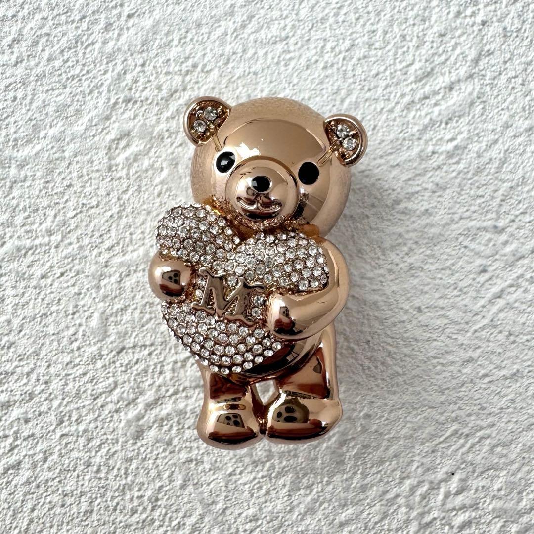 Max Mara 2026SS ブローチ クマ ラインストーン ゴールド