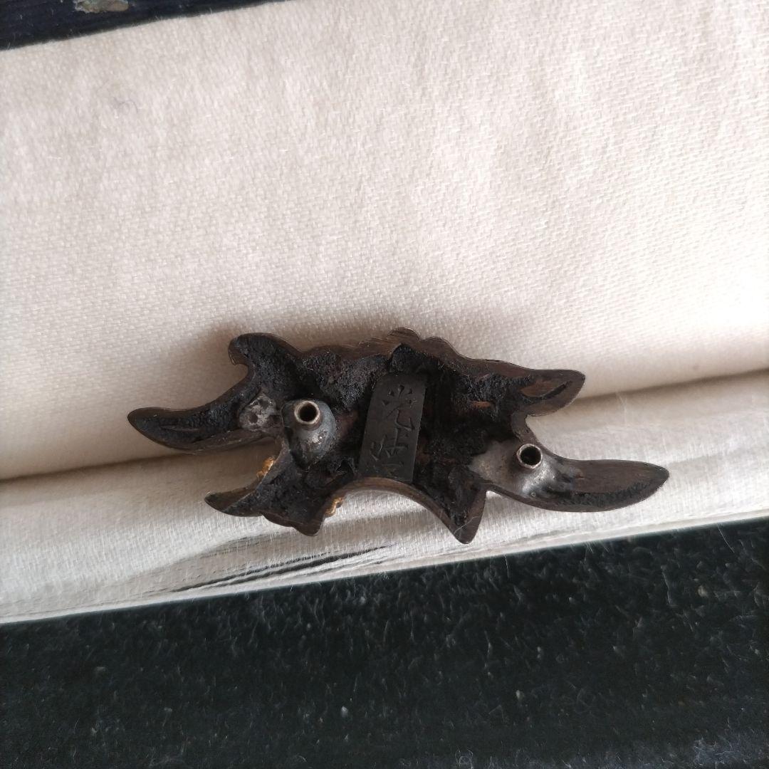 時代 前金具 在銘 万年青 アンティーク