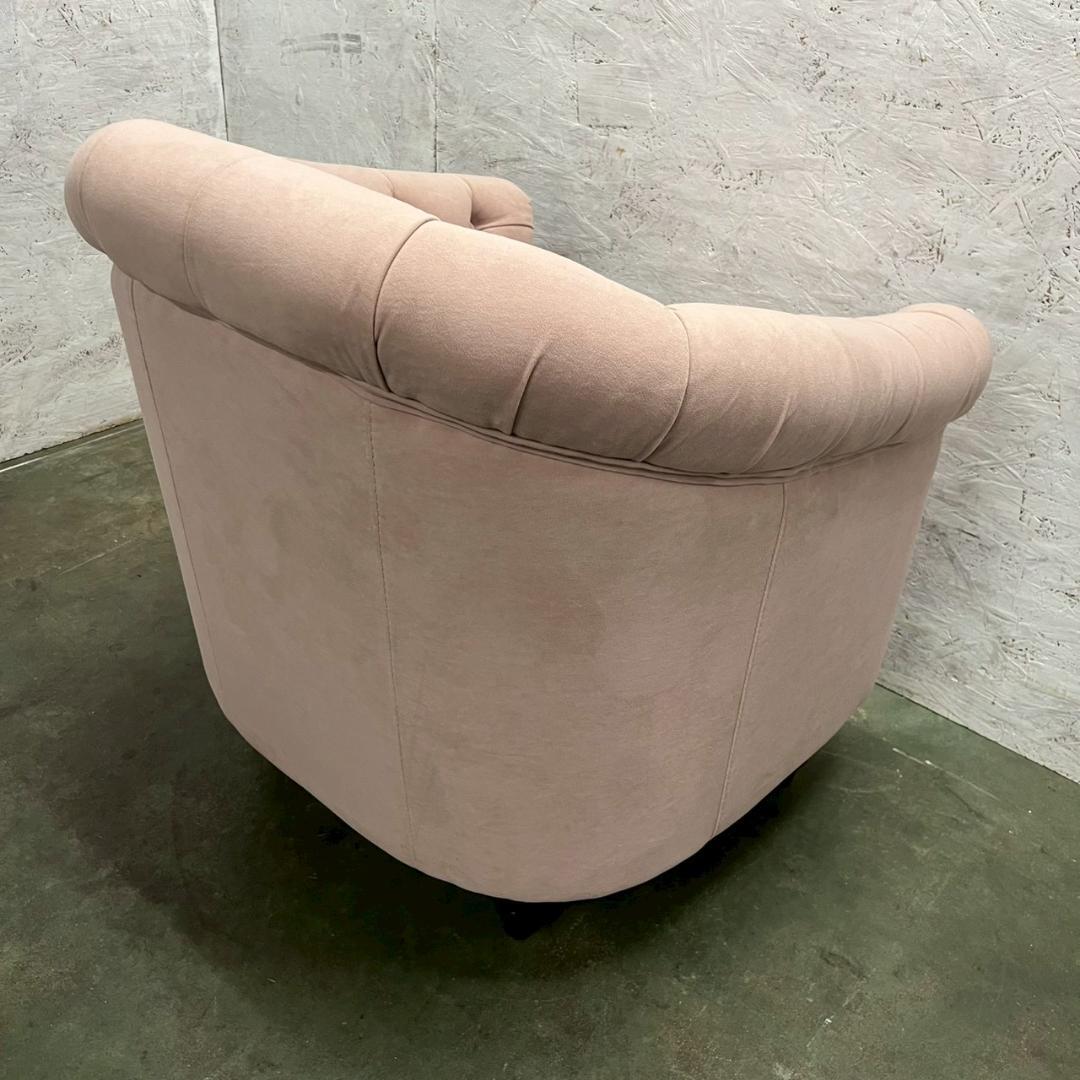 チェスターフィールド 1人掛けソファ ピンク VINCENT ② A0607