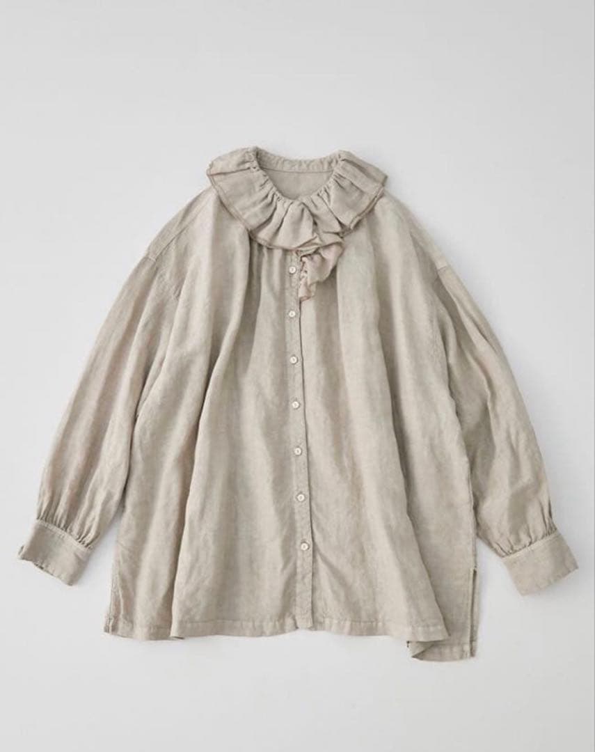 nest Robe ネストローブ リネン天然染めリーフカラーブラウス ベージュ