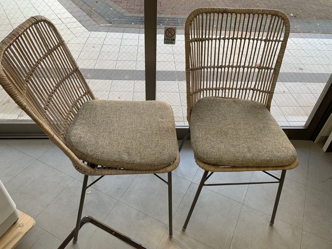 ラタンチェア 2人掛け+1人掛け アンティーク アイアン 輸入品 大阪配送限定