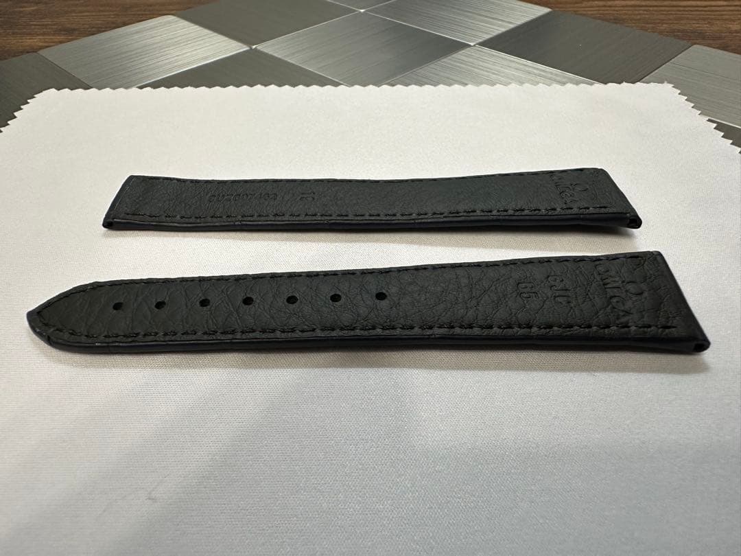 【純正品】オメガ ネイビーアリゲーターレザーストラップ 19mm