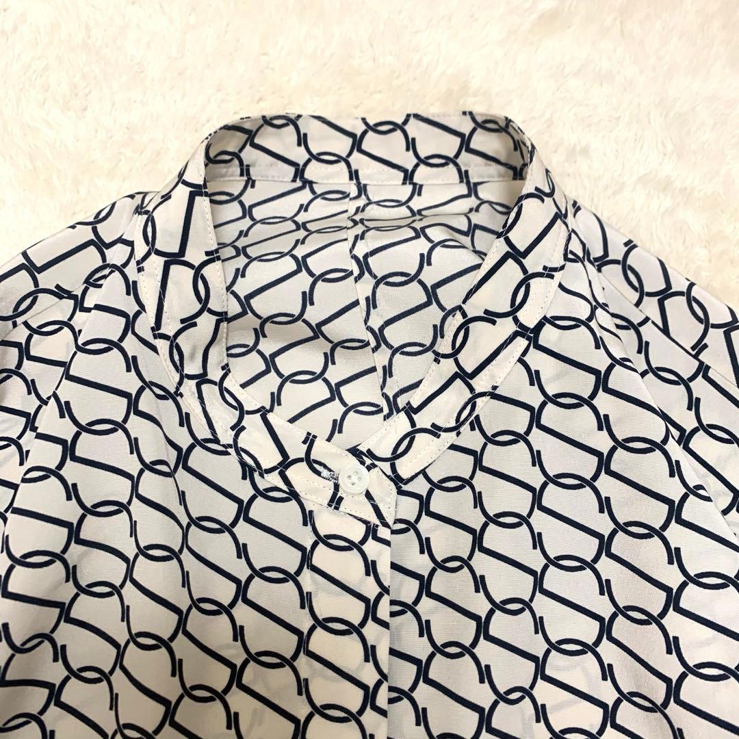 2023 Spick&Span モノグラムプリントレイヤースリーブブラウス 総柄