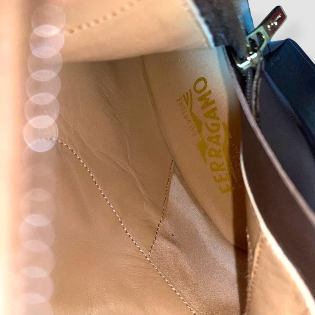 美品　Ferragamo　フェラガモ　ロングブーツ　ブラウン　ガンチーニ　レザー