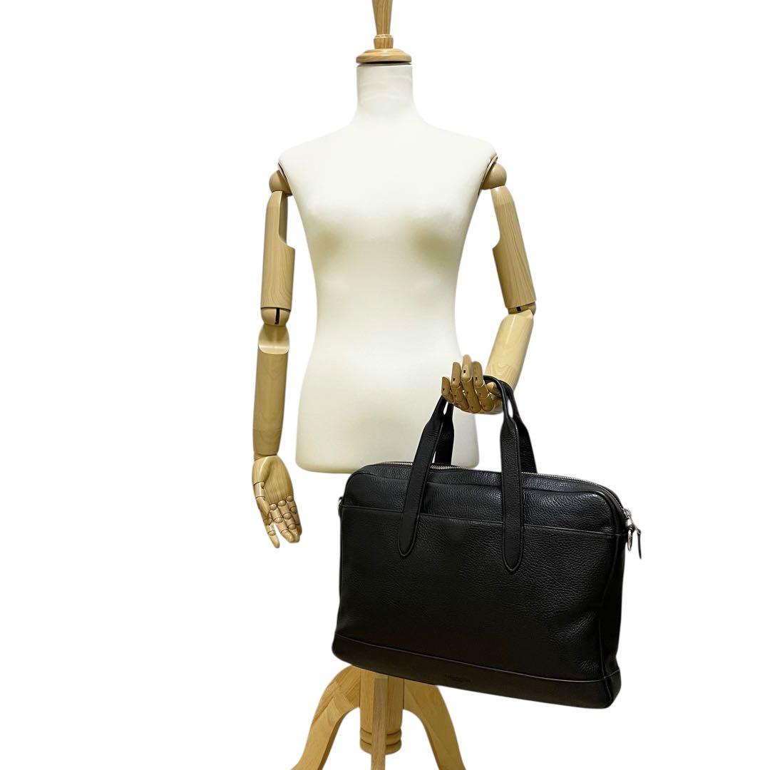 ✨極美品 COACH コーチ シボ革 ビジネスバッグ レザー A4可 ブラック