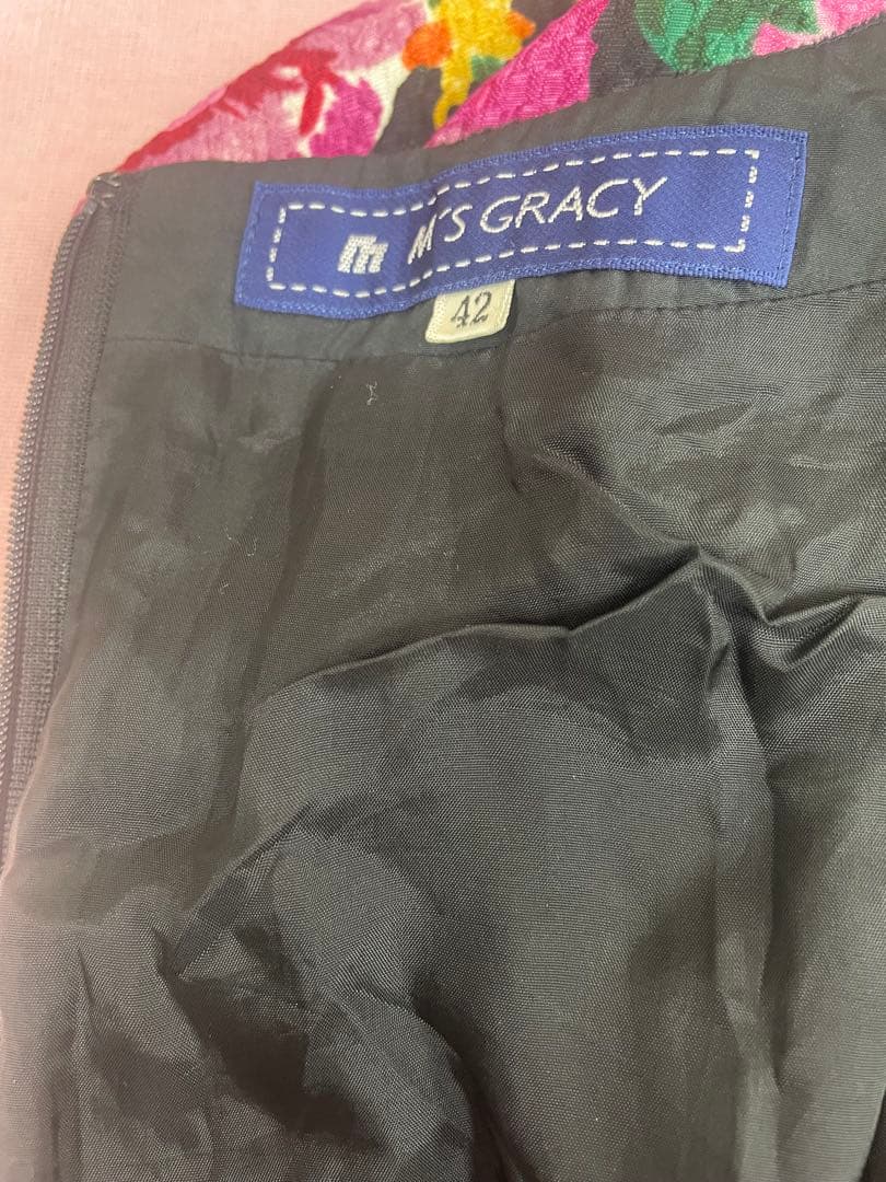 ❣️極美品❣️エムズグレイシーベロア花柄ワンピース42 カタログ掲載❣️