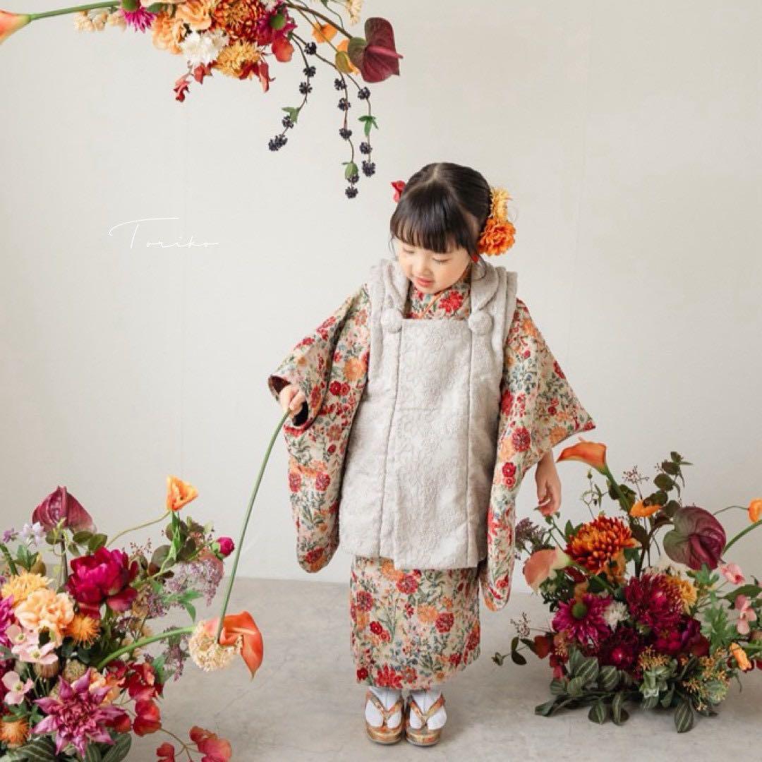 ［即納］三歳 七五三 衣装 着物 被布 ハンドメイド着物 753