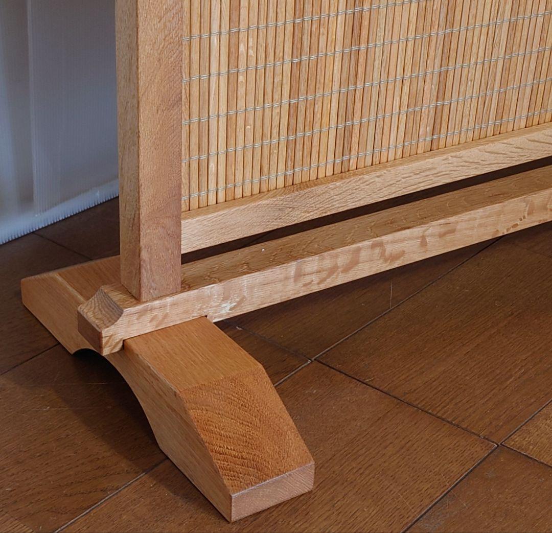 衝立　 天然杢楢無垢材衝立　和風間仕切り　自然オイル手塗り塗装木地仕上げ⑫