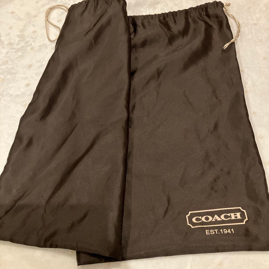 美品　COACH 黒 レザー ワンショルダーバッグ 半月　ストラップ付　保存袋