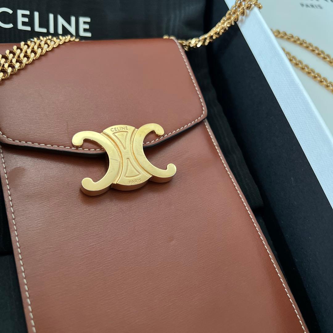 セリーヌ トリンオフ スマホ スマホショルダー チェーンショルダー