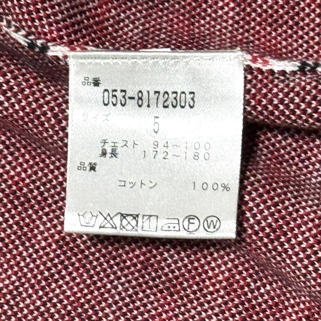 良好 パーリーゲイツ チェック柄コットンカーディガン 赤白黒 Ｖネック長袖人気