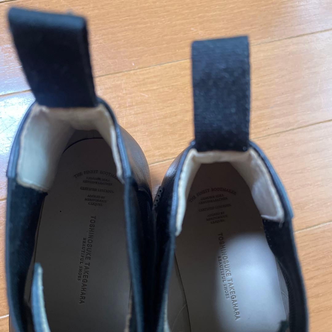 ビューティフルシューズ　レースアップサイドゴアBlack24.5㎝